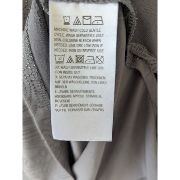 Susan Graver Liquid Knits Gray Beaded Paisley Top Womens‎ Size 1X Flare Sleeves - Picture 5 of 8